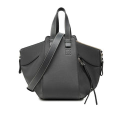 ロエベ ハンモック スモール ハンドバッグ ショルダーバッグ 2WAY グレー レザー レディース LOEWE 【中古】