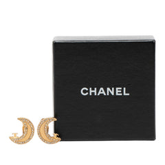 シャネル ココマーク 三日月 ムーン ラインストーン イヤリング ゴールド メッキ レディース CHANEL 【中古】