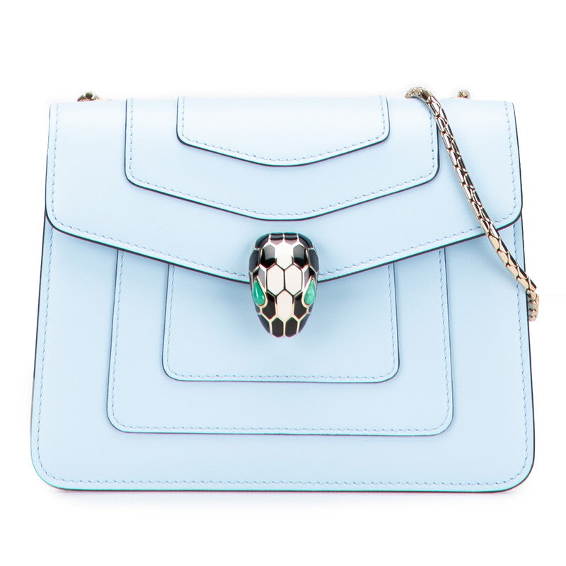 ブルガリ セルペンティ フォーエバー ショルダーバッグ ブルー レザー レディース BVLGARI 【中古】