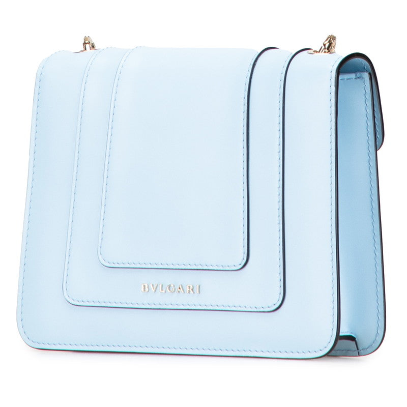ブルガリ セルペンティ フォーエバー ショルダーバッグ ブルー レザー レディース BVLGARI 【中古】