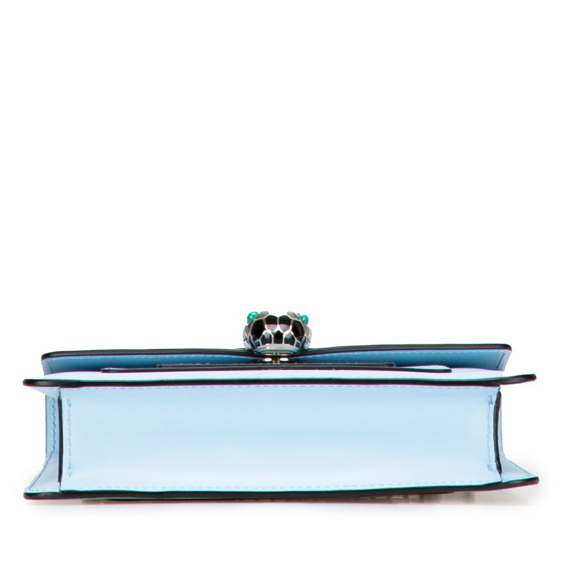 ブルガリ セルペンティ フォーエバー ショルダーバッグ ブルー レザー レディース BVLGARI 【中古】