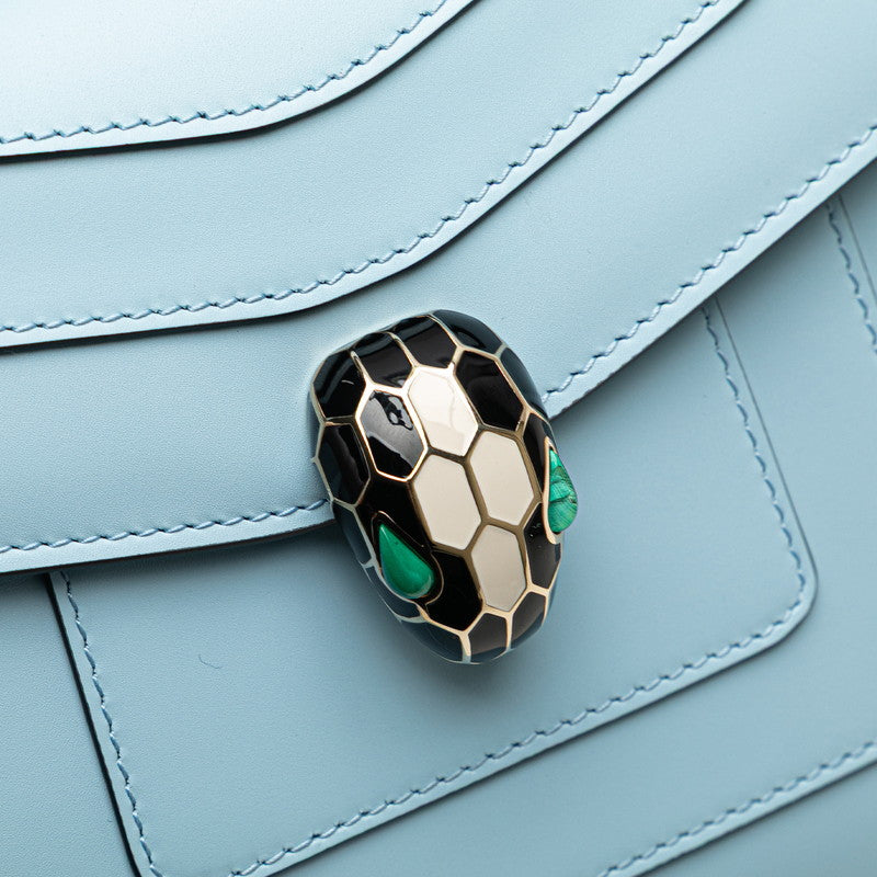 ブルガリ セルペンティ フォーエバー ショルダーバッグ ブルー レザー レディース BVLGARI 【中古】