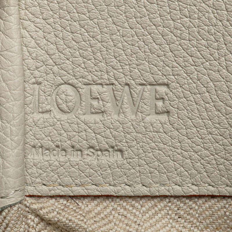 ロエベ アナグラム ハンモックミニ ハンドバッグ ショルダーバッグ 2WAY ホワイト レザー レディース LOEWE 【中古】