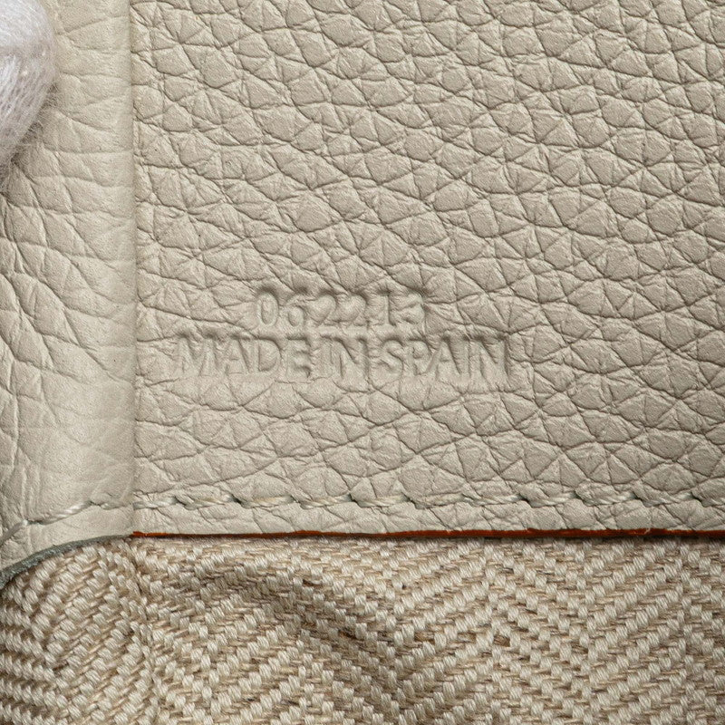 ロエベ アナグラム ハンモックミニ ハンドバッグ ショルダーバッグ 2WAY ホワイト レザー レディース LOEWE 【中古】