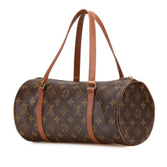 ルイ ヴィトン モノグラム パピヨン30 ハンドバッグ M51385 ブラウン PVC レザー レディース LOUIS VUITTON 【中古】