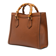 グッチ バンブー ダイアナ スモール ハンドバッグ ショルダーバッグ 2WAY 660195 ブラウン レザー レディース GUCCI 中古