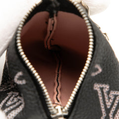 ルイ ヴィトン モノグラム マヒナ ベルランゴ ポーチ チャーム M00868 ブラック ピンク レザー メタル レディース LOUIS VUITTON 【中古】