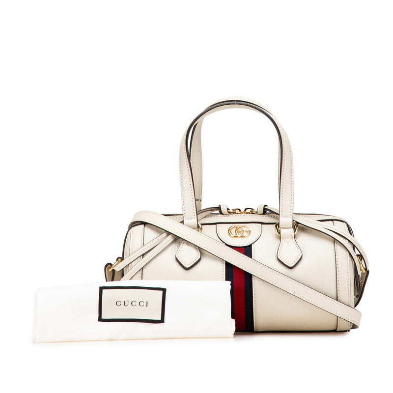 グッチ GGオフィディア ハンドバッグ ショルダーバッグ 2WAY 602577 ホワイト レザー レディース GUCCI 【中古】