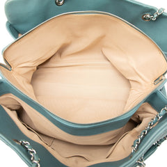 シャネル ココマーク チェーン トートバッグ ライトブルー キャビアスキン レディース CHANEL 【中古】