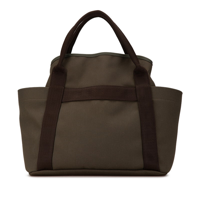エルメス サックドパンサージュ グルーム トートバッグ ショルダーバッグ 2WAY カーキ キャンバス レザー レディース HERMES 【中古】