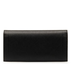 サルヴァトーレフェラガモ ロゴ 長財布 ブラック レザー レディース Salvatore Ferragamo 【中古】