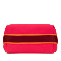 エルメス ブリッドアブラックPM ハンドバッグ ハイビスカス ピンク オレンジ コットン レディース HERMES 【中古】