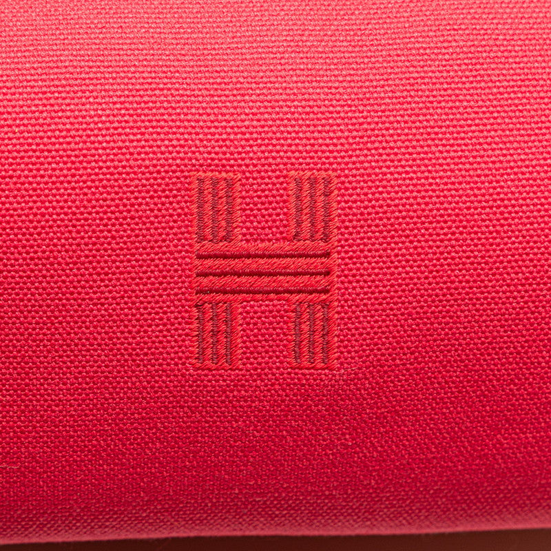 エルメス ブリッドアブラックPM ハンドバッグ ハイビスカス ピンク オレンジ コットン レディース HERMES 【中古】
