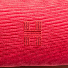 エルメス ブリッドアブラックPM ハンドバッグ ハイビスカス ピンク オレンジ コットン レディース HERMES 【中古】