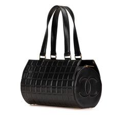 シャネル チョコバー ココマーク ハンドバッグ ブラック ラムスキン レディース CHANEL 【中古】