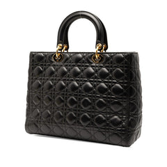 ディオール マクロカナージュ ブックトート ミディアム トートバッグ ショルダーバッグ 2WAY ブラック レザー レディース Dior 【中古】