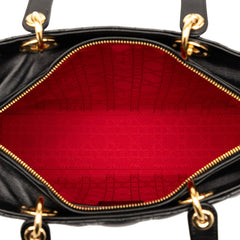 ディオール マクロカナージュ ブックトート ミディアム トートバッグ ショルダーバッグ 2WAY ブラック レザー レディース Dior 【中古】