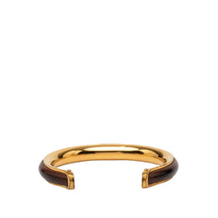 エルメス バングル ゴールド ブラウン メッキ レザー レディース HERMES 【中古】