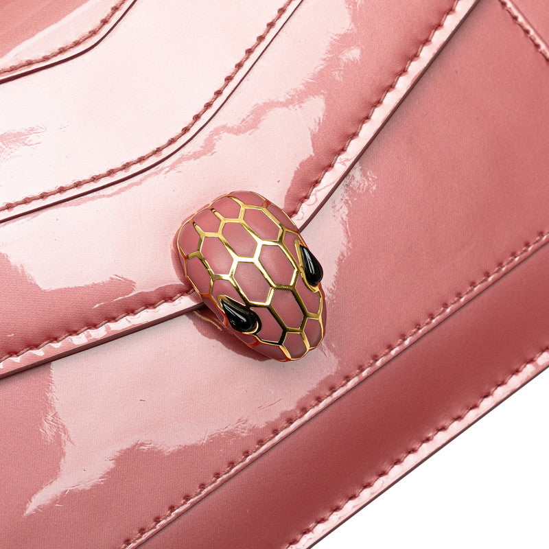 ブルガリ セルペンティ フォーエバー チェーン ショルダーバッグ ピンク エナメル レディース BVLGARI 【中古】