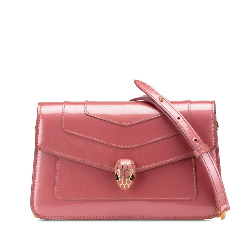 ブルガリ セルペンティ フォーエバー チェーン ショルダーバッグ ピンク エナメル レディース BVLGARI 【中古】