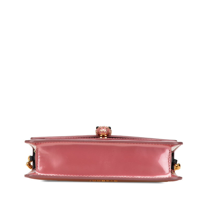 ブルガリ セルペンティ フォーエバー チェーン ショルダーバッグ ピンク エナメル レディース BVLGARI 【中古】
