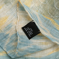 シャネル カメリア プリント スカーフ ブルー マルチカラー リネン レディース CHANEL 【中古】