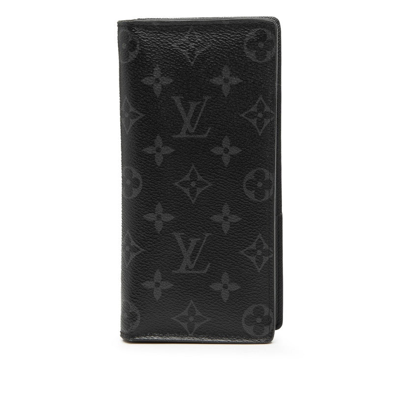 ルイ ヴィトン モノグラム エクリプス ポルトフォイユ ブラザ 長財布 M61697 グレー ブラック系 PVC レザー メンズ LOUIS VUITTON 【中古】