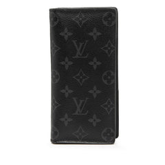 ルイ ヴィトン モノグラム エクリプス ポルトフォイユ ブラザ 長財布 M61697 グレー ブラック系 PVC レザー メンズ LOUIS VUITTON 【中古】