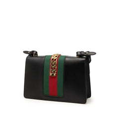 グッチ シェリーライン シルヴィ ショルダーバッグ 421882 ブラック レザー レディース GUCCI 【中古】