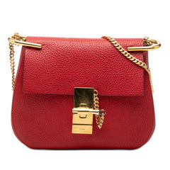 クロエ ドリュー 斜め掛け チェーン ショルダーバッグ レッド レザー レディース Chloe 【中古】