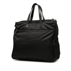 プラダ 三角ロゴプレート トートバッグ ショルダーバッグ 2WAY VA0610 ブラック ナイロン レザー レディース PRADA 【中古】