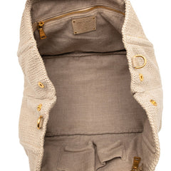 プラダ 三角ロゴプレート トートバッグ ショルダーバッグ 2WAY BN2038 ベージュ リネンキャンバス レディース PRADA 【中古】