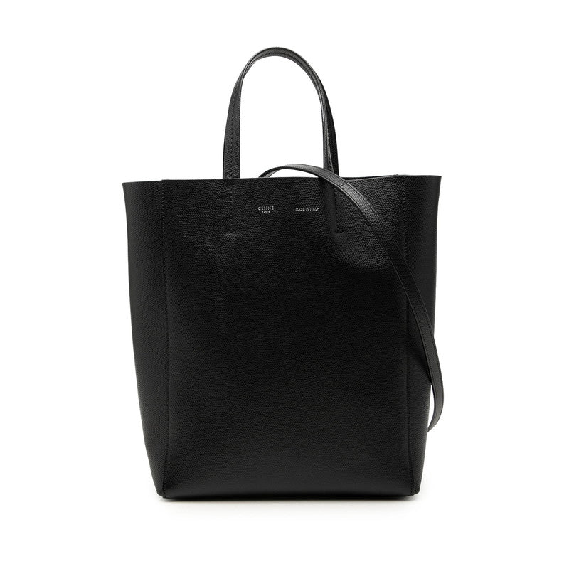 セリーヌ バーティカル カバ スモール ハンドバッグ ショルダーバッグ 2WAY 189813 ブラック レザー レディース CELINE 【中古】