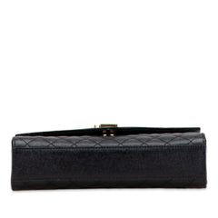 サンローラン YSLロゴ エンヴェロップ ミディアム ショルダーバッグ ブラック ゴールド レザー レディース SAINT LAURENT 【中古】