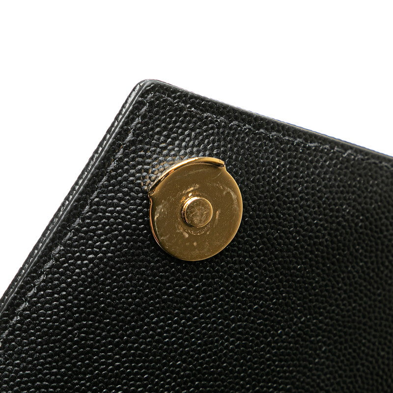 サンローラン YSLロゴ エンヴェロップ ミディアム ショルダーバッグ ブラック ゴールド レザー レディース SAINT LAURENT 【中古】