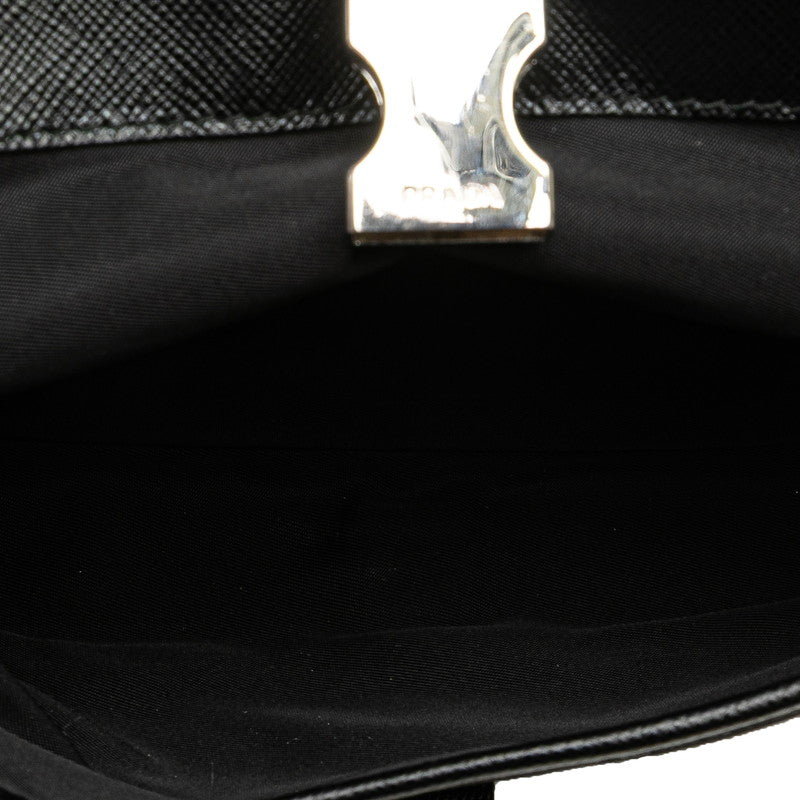 プラダ ロゴ ウエストバッグ ブラック ナイロン レザー レディース PRADA 【中古】