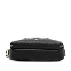 ディオール × ステューシー ビー パッチ ショルダーバッグ ブラック ホワイト レザー メンズ Dior 【中古】