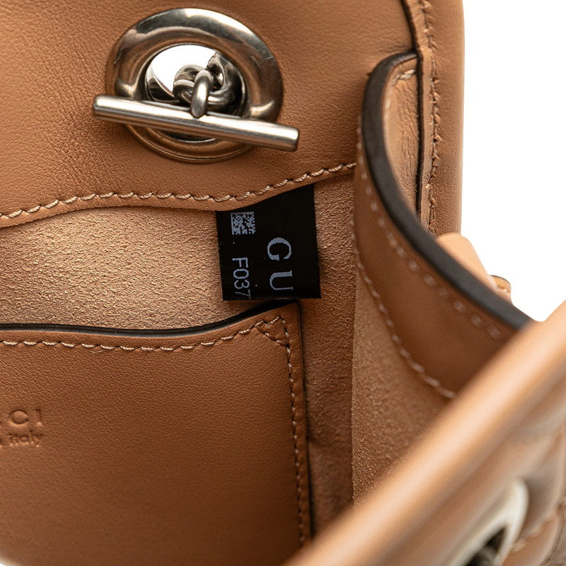 グッチ GGマーモント キルティング ハンドバッグ ショルダーバッグ 2WAY 696123 ベージュ レザー レディース GUCCI 【中古】