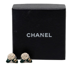 シャネル ココマーク カメリア ピアス 04A ゴールド ホワイト グリーン メッキ レディース CHANEL 【中古】