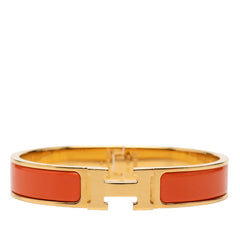 エルメス クリックH PM バングル ゴールド オレンジ メッキ レディース HERMES 【中古】
