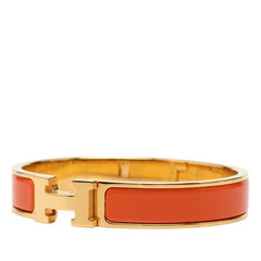 エルメス クリックH PM バングル ゴールド オレンジ メッキ レディース HERMES 【中古】