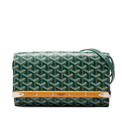 ゴヤール モンテカルロPM クラッチバッグ ショルダーバッグ グリーン PVC レザー レディース GOYARD 【中古】