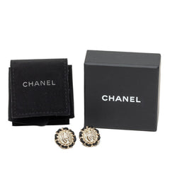 シャネル ココマーク チェーン ピアス ゴールド ブラック メッキ フェイクパール レザー レディース CHANEL 中古