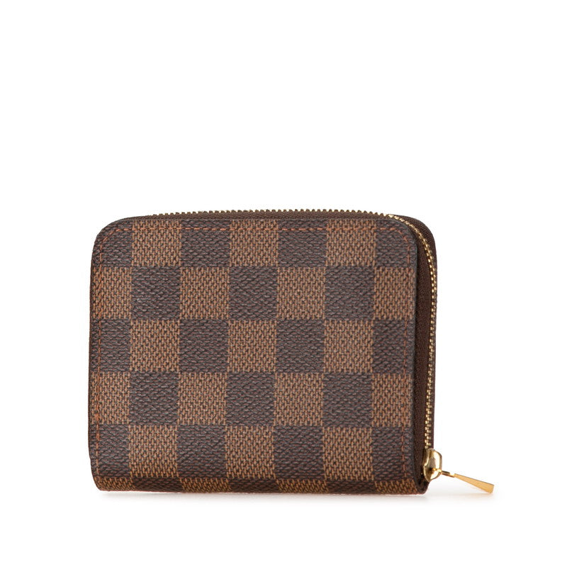 ルイ ヴィトン ダミエ ジッピー コインパース 二つ折り財布 N63070 ブラウン PVC レディース LOUIS VUITTON 【中古】