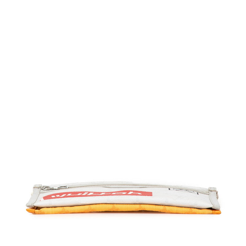ルイ ヴィトン モノグラム フラットメッセンジャー 斜め掛け ショルダーバッグ M44640 グレー オレンジ PVC キャンバス レディース LOUIS VUITTON 【中古】