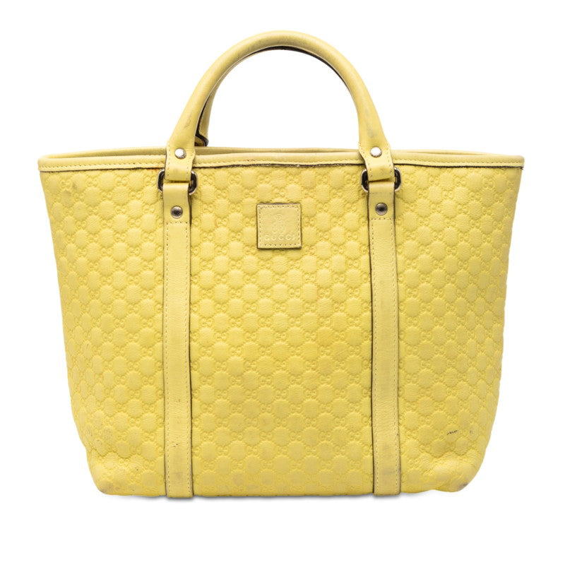 グッチ マイクログッチシマ キッズライン ハンドバッグ 297557 イエロー レザー レディース GUCCI 【中古】