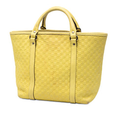 グッチ マイクログッチシマ キッズライン ハンドバッグ 297557 イエロー レザー レディース GUCCI 【中古】