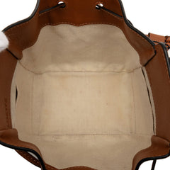 ロエベ アナグラム ハンモック ミニ ハンドバッグ ショルダーバッグ ドローストリング 2WAY ブラウン レザー レディース LOEWE 【中古】