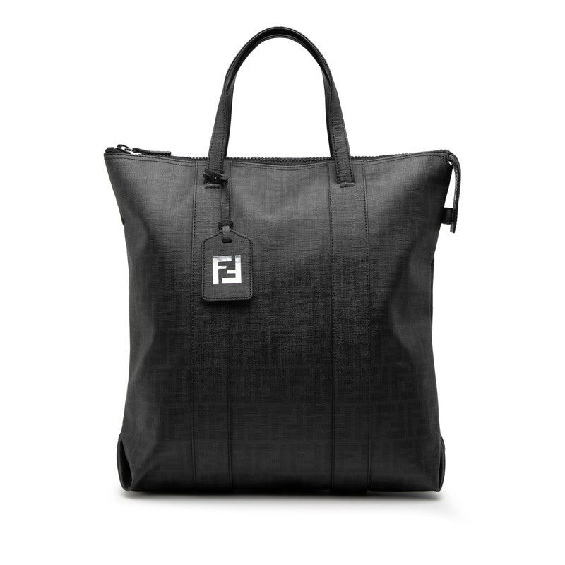 フェンディ ズッカ トートバッグ 7VA196 ブラック PVC メンズ FENDI 中古