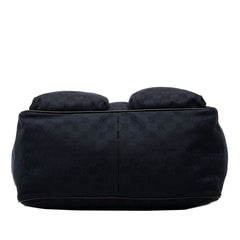 グッチ GGキャンバス シェリーライン トートバッグ 161836 ブラック キャンバス レザー レディース GUCCI 中古